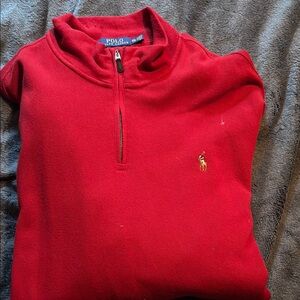 Polo by Ralph Lauren Red Zip Up Sweater